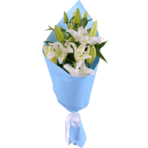 Arrangement of 3 white lilies with delivery Stavropol