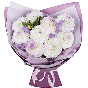 White Dahlia - 11, Dried flowers decor, Wrapping Paper