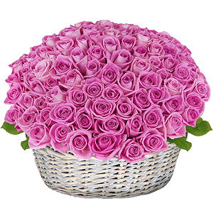 Basket of 101 pink roses with delivery Stavropol