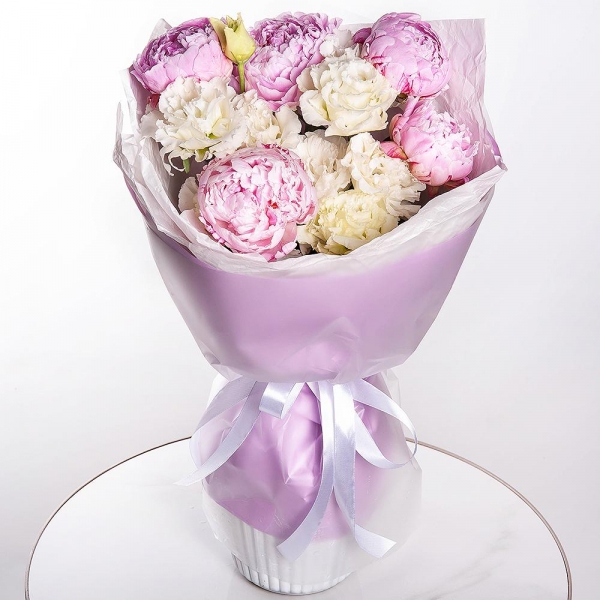 Peony pink - 5, lisianthus - 5, Wrapping Paper