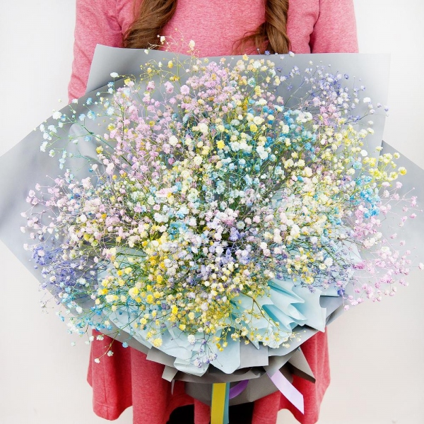 Colored gypsophila - 19, Wrapping Paper, Ribbon